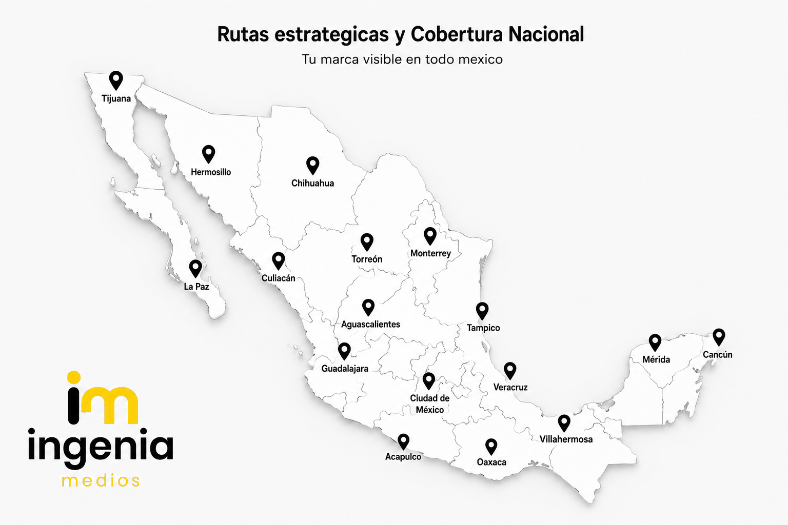 Rutas y Cobertura Nacional Ingenia Medios