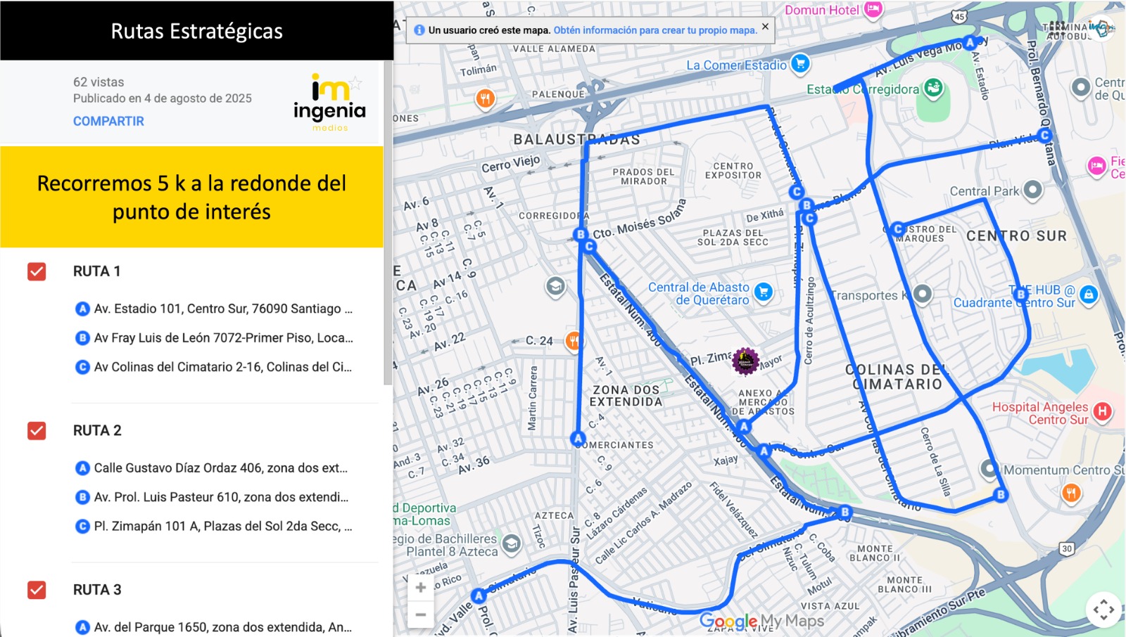 Rutas Estratégicas y Personalizadas